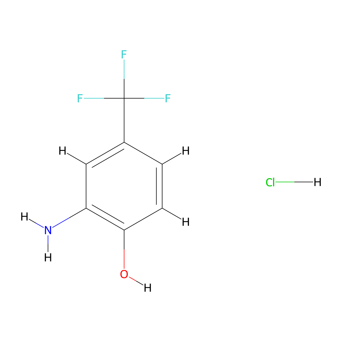 2-Amino-4-(trifluoromethyl)phenol hydrochloride molecular structure, CAS 112250-01-8