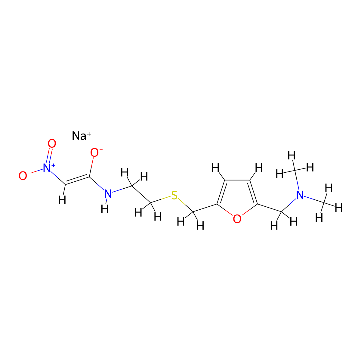 Demethylamino Ranitidine Acetamide Sodium molecular structure, CAS 112251-56-6