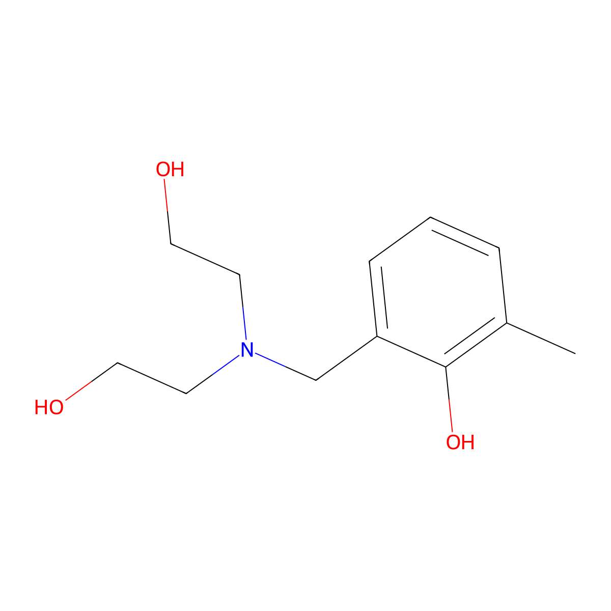 2-{[Bis(2-hydroxyethyl)amino]methyl}-6-methylphenol molecular structure, CAS 112251-61-3