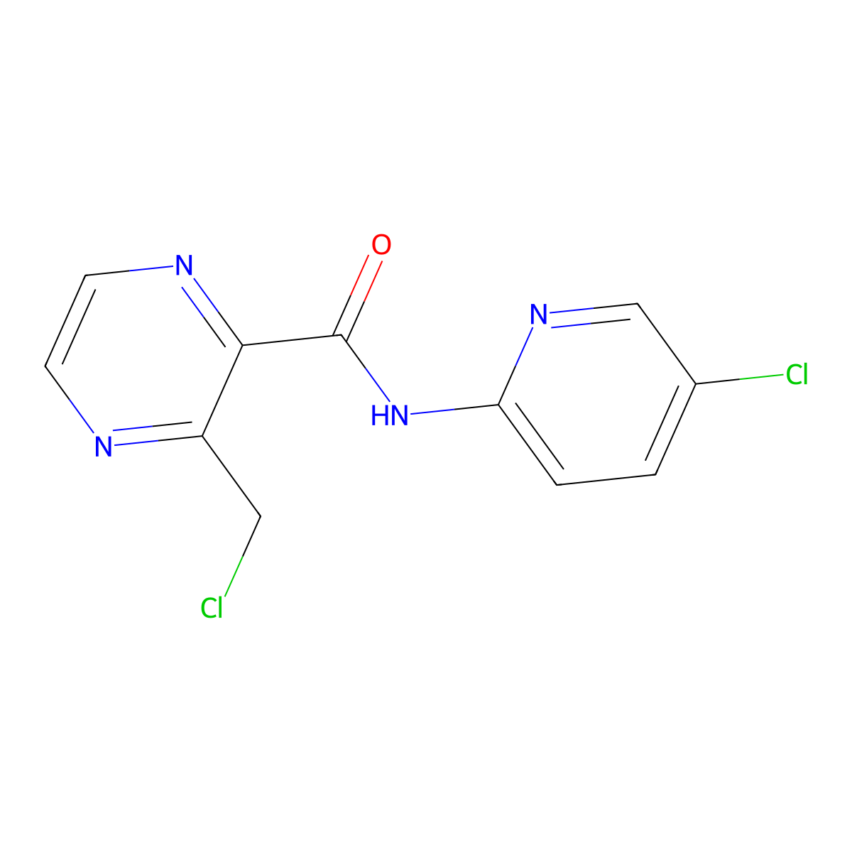 3-(Chloromethyl)-N-(5-chloropyridin-2-yl)pyrazine-2-carboxamide molecular structure, CAS 1122549-47-6