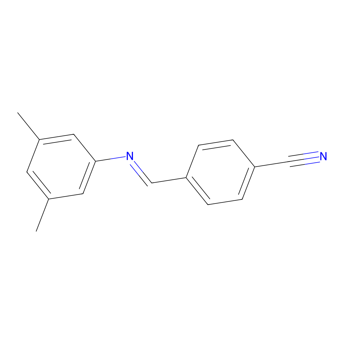 4-{[(3,5-Dimethylphenyl)imino]methyl}benzonitrile molecular structure, CAS 1122566-18-0