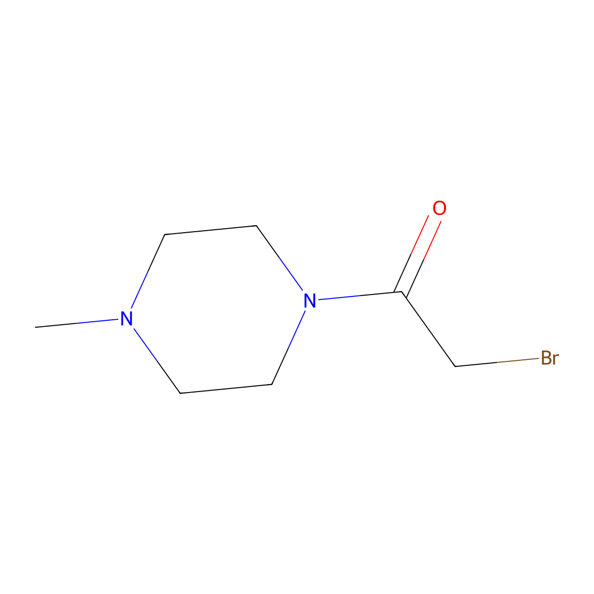 2-Bromo-1-(4-methylpiperazin-1-yl)ethanone molecular structure, CAS 112257-15-5