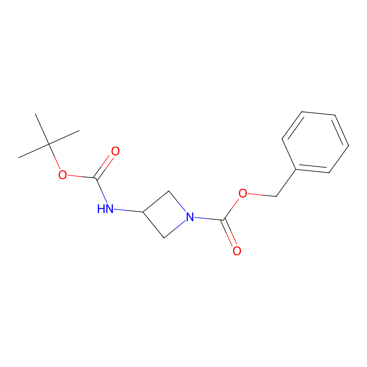 Benzyl 3-{[(tert-butoxy)carbonyl]amino}azetidine-1-carboxylate molecular structure, CAS 112257-42-8