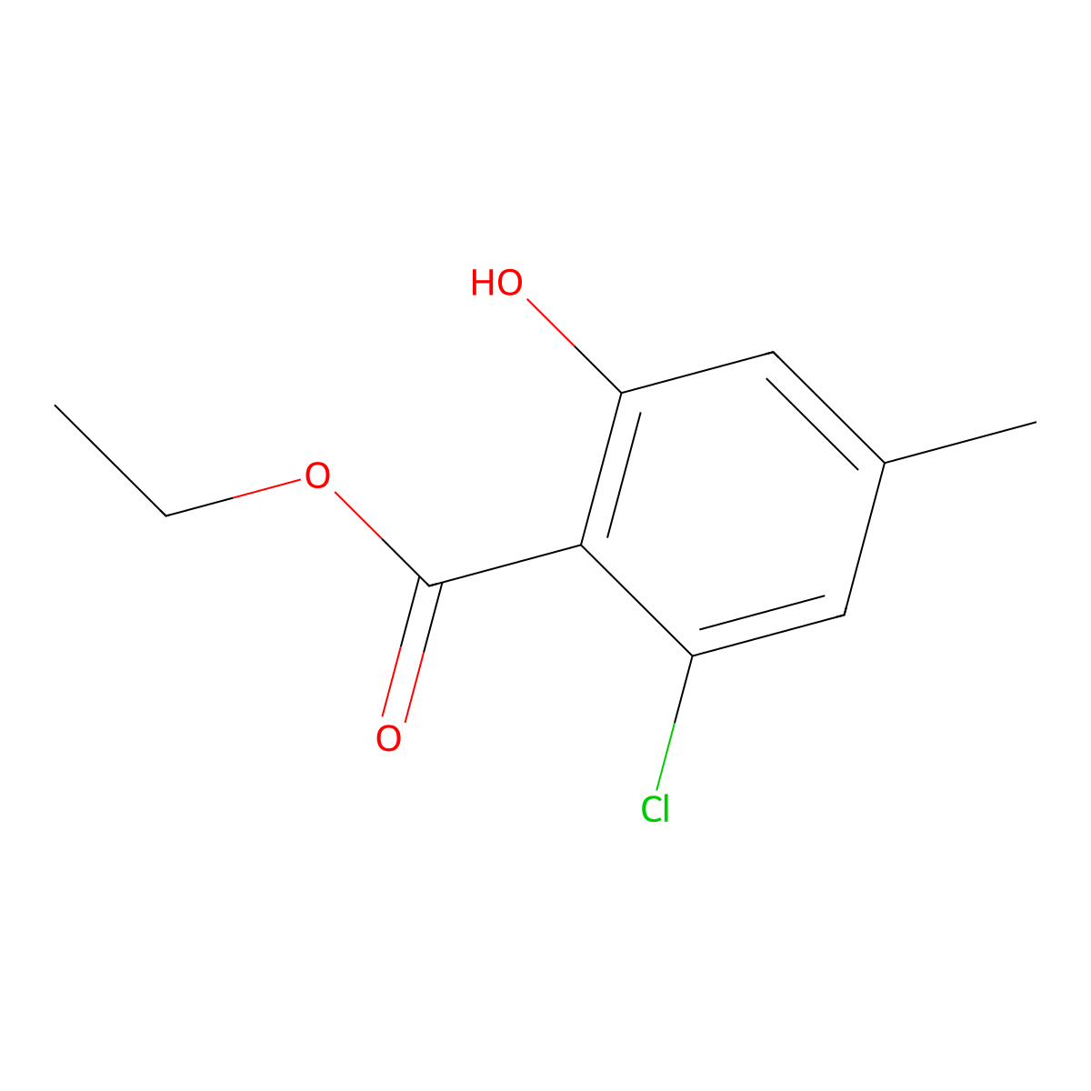 Ethyl 2-chloro-6-hydroxy-4-methylbenzoate molecular structure, CAS 112270-07-2