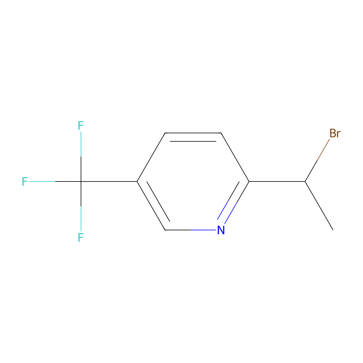 2-(1-Bromoethyl)-5-(trifluoromethyl)pyridine molecular structure, CAS 1122705-37-6