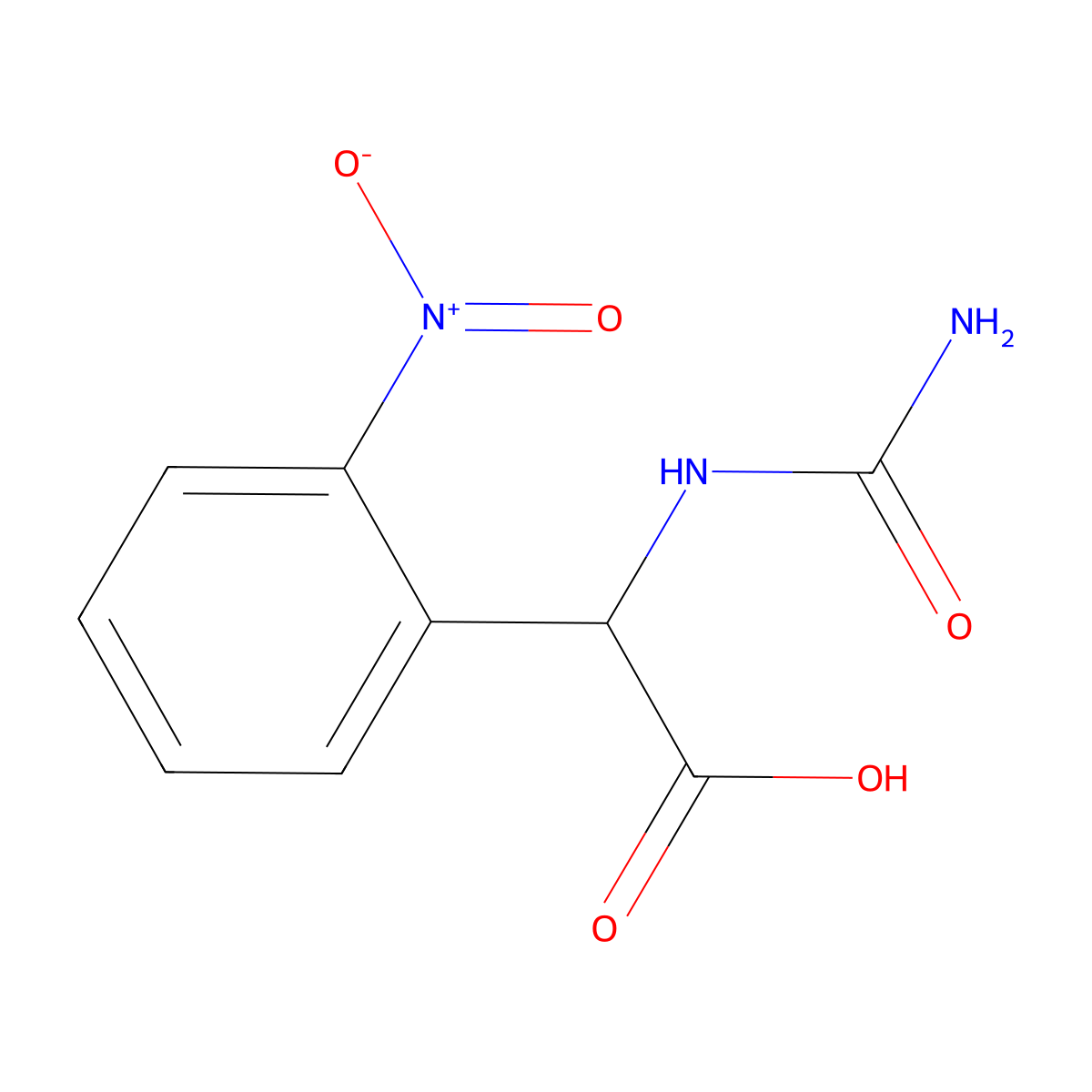 2-(2-Nitrophenyl)-2-ureidoacetic acid molecular structure, CAS 112273-62-8
