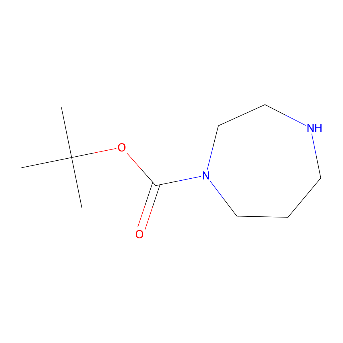 Tert-butyl 1,4-diazepane-1-carboxylate molecular structure, CAS 112275-50-0