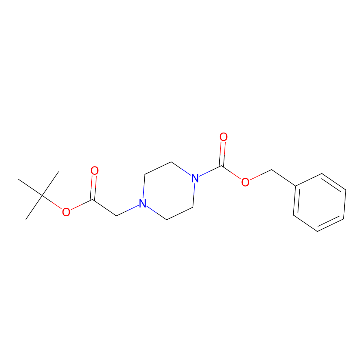 Benzyl 4-(2-tert-butoxy-2-oxoethyl)piperazine-1-carboxylate molecular structure, CAS 112275-51-1