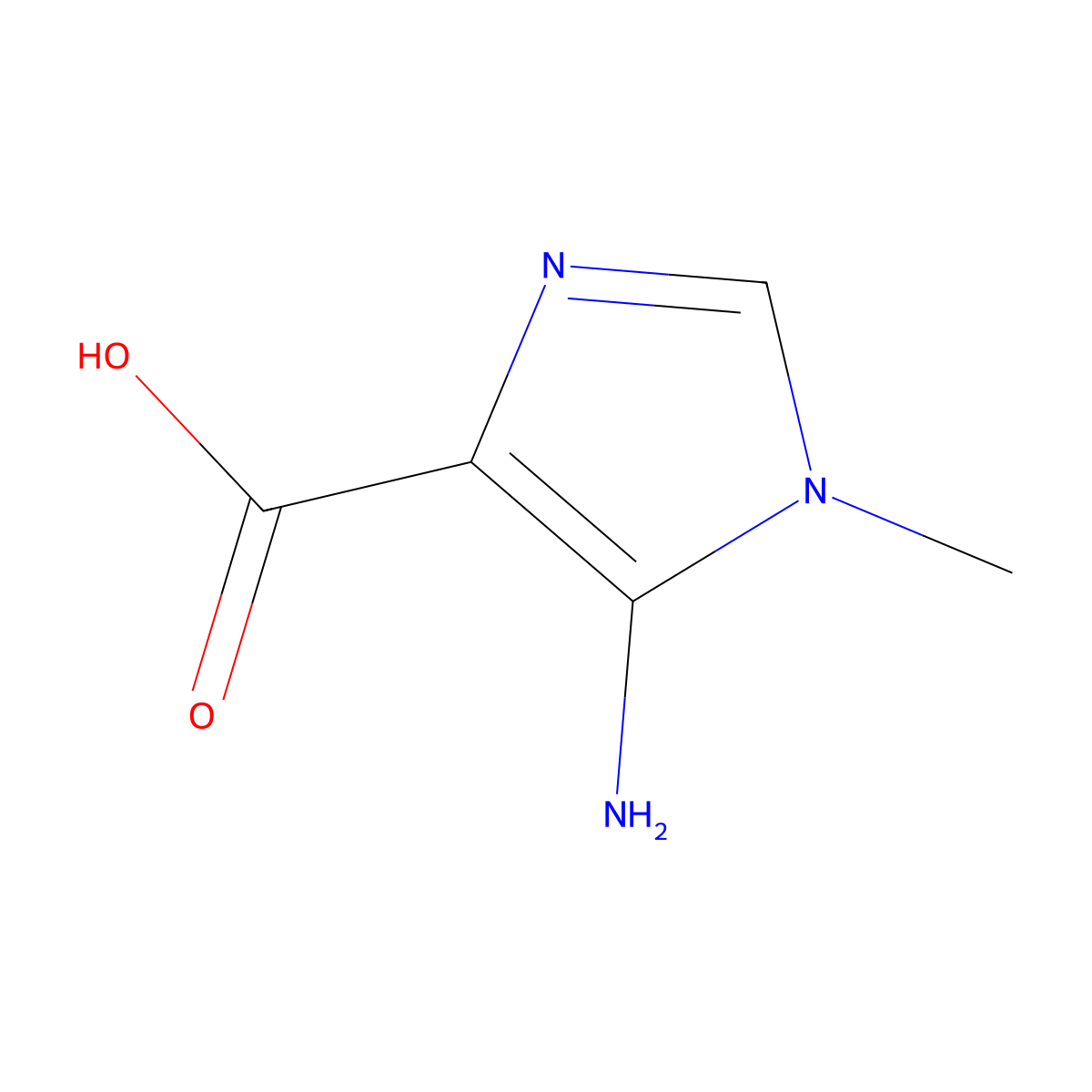 5-Amino-1-methyl-1H-imidazole-4-carboxylic acid molecular structure, CAS 112277-40-4