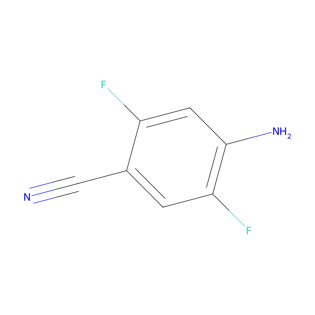 4-Amino-2,5-difluorobenzonitrile molecular structure, CAS 112279-61-5
