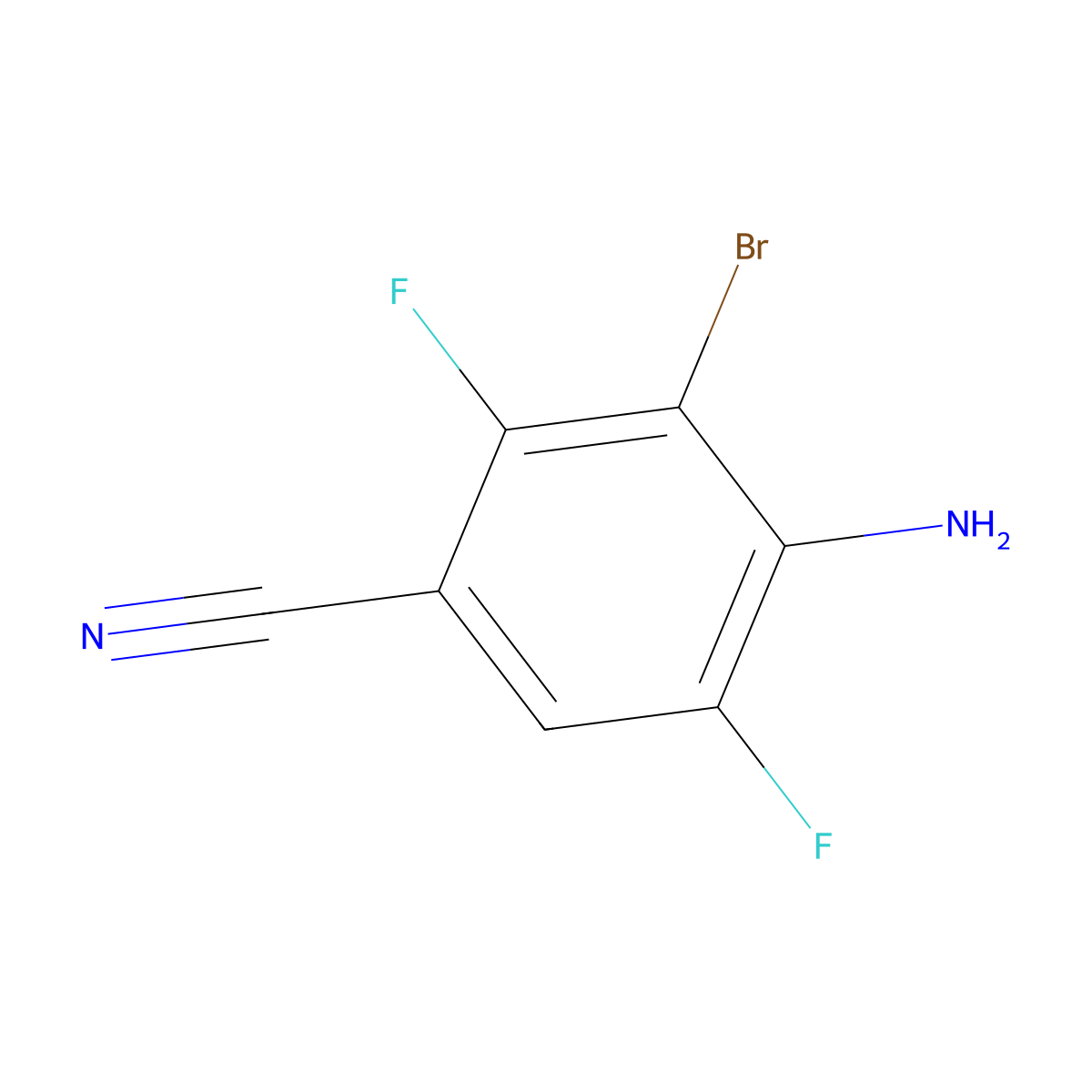 4-Amino-3-bromo-2,5-difluorobenzonitrile molecular structure, CAS 112279-62-6