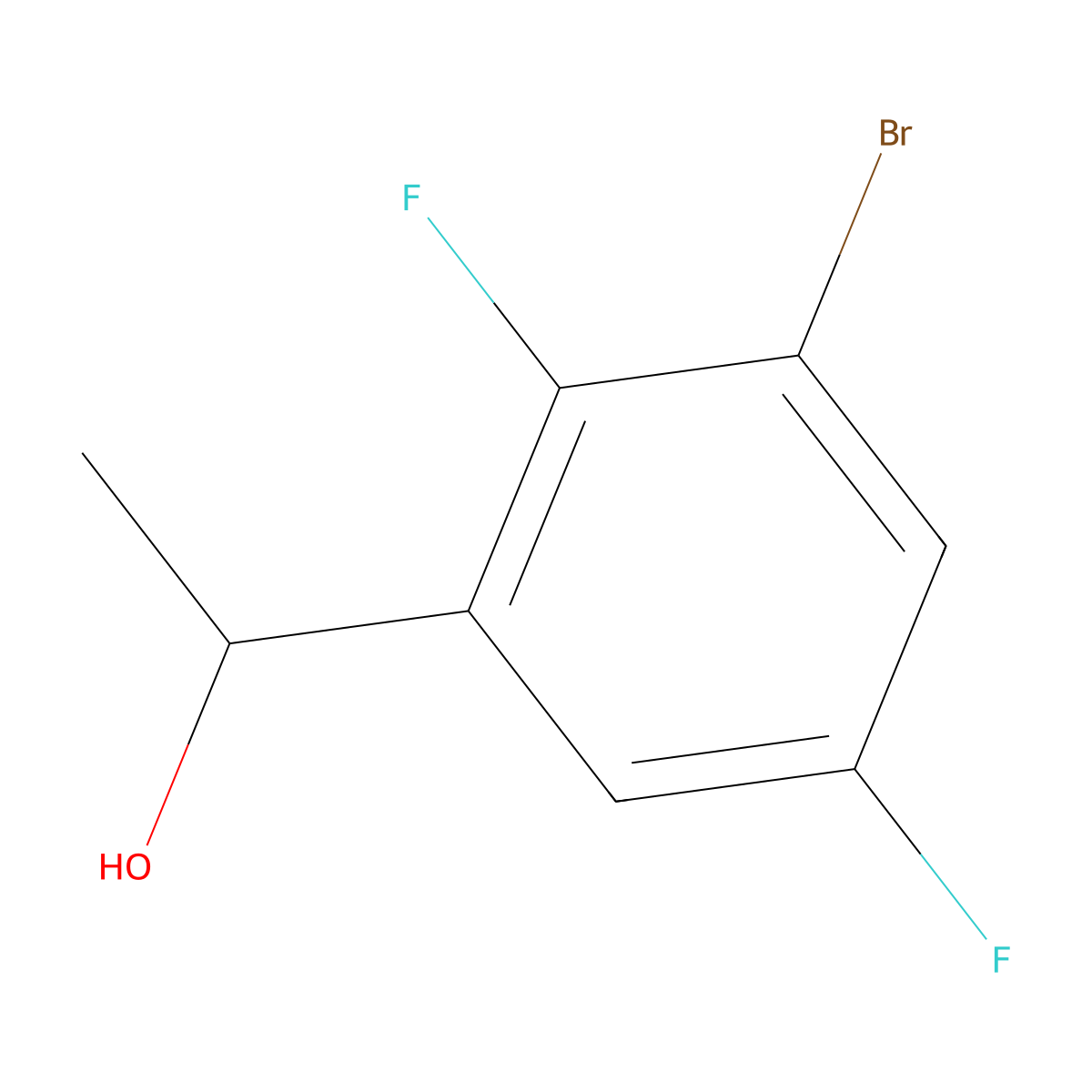 3-Bromo-2,5-difluoro-alpha-methylbenzenemethanol molecular structure, CAS 112279-65-9
