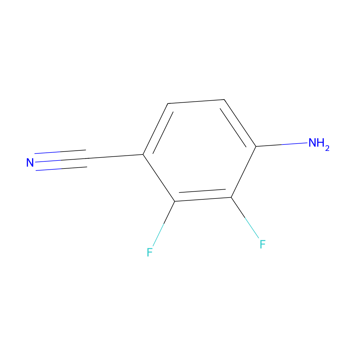 4-Amino-2,3-difluorobenzonitrile molecular structure, CAS 112279-71-7
