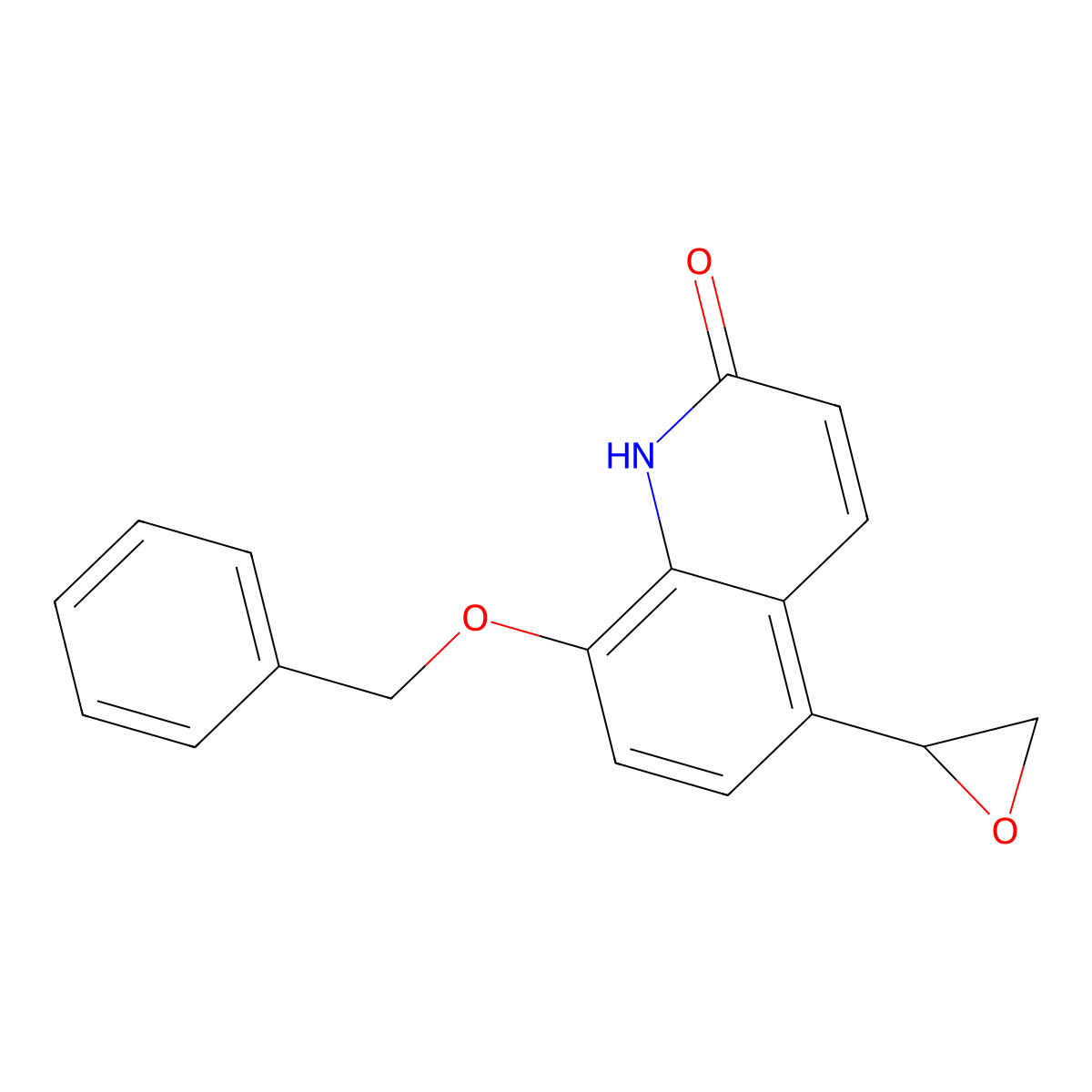 8-(Benzyloxy)-5-(oxiran-2-yl)quinolin-2(1H)-one molecular structure, CAS 112281-28-4