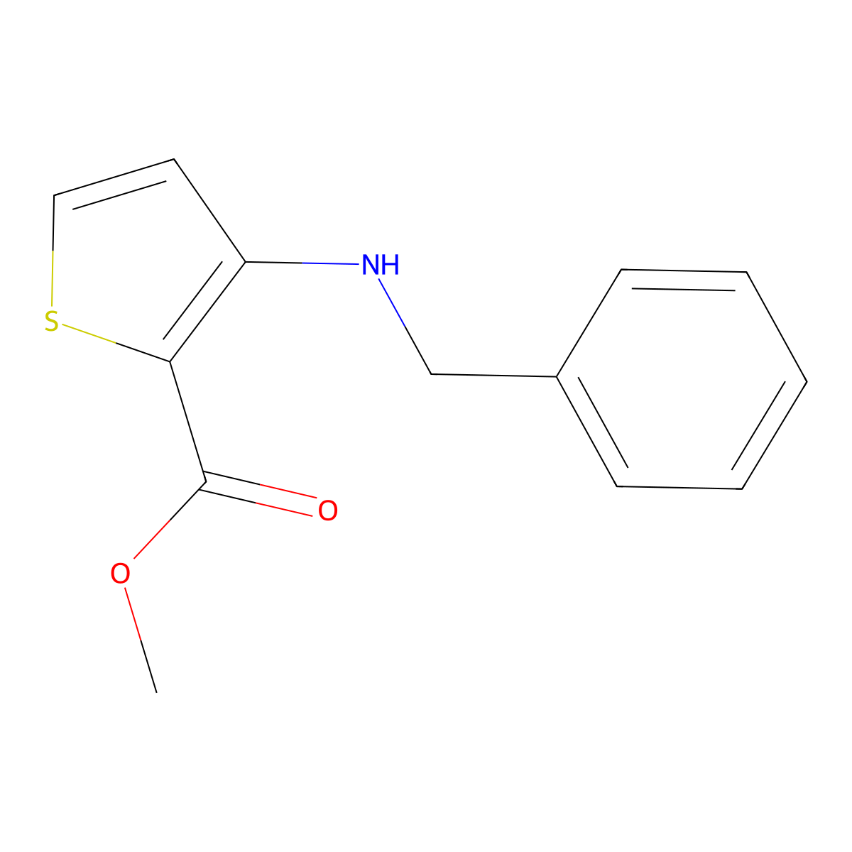 Methyl 3-(benzylamino)thiophene-2-carboxylate molecular structure, CAS 112281-92-2