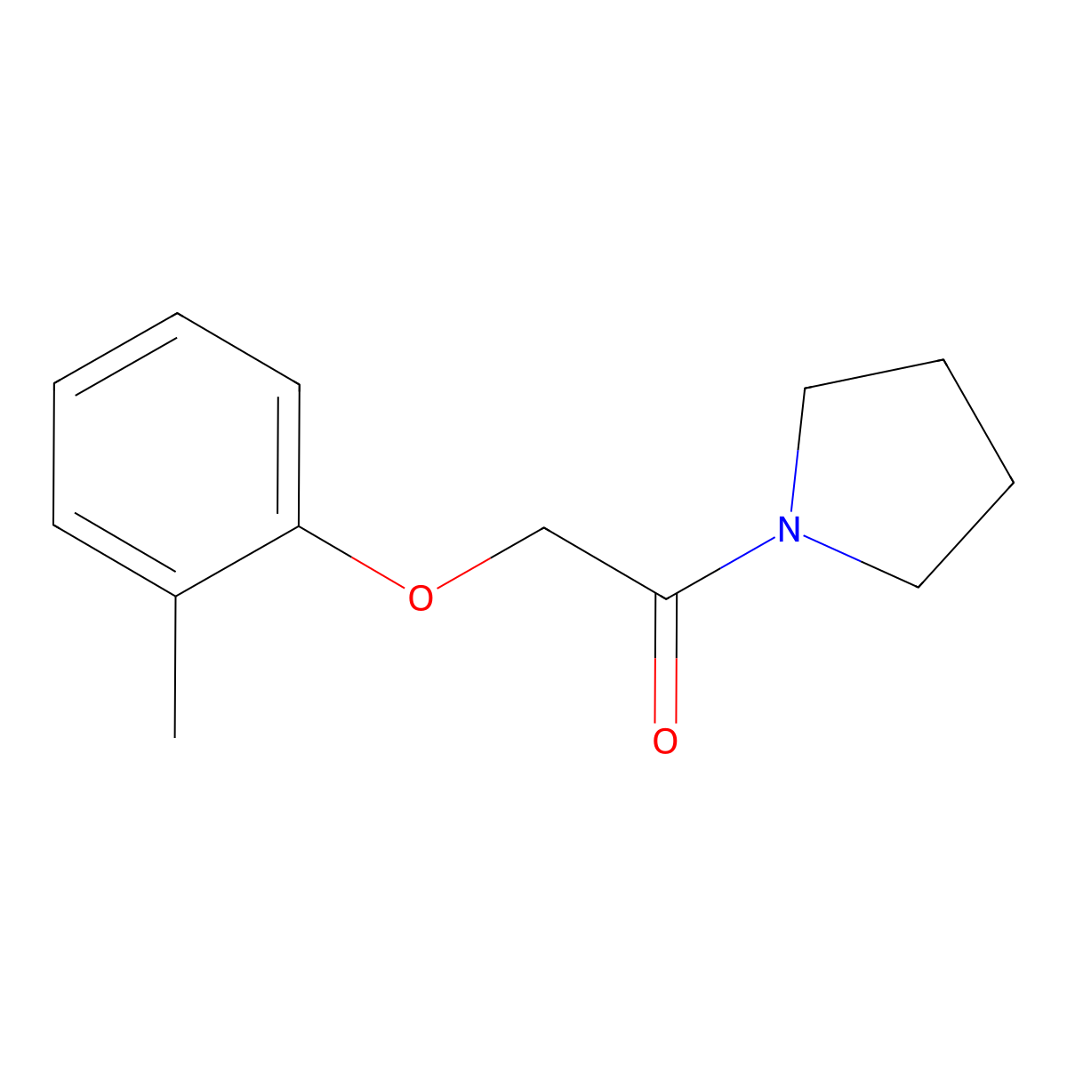 1-[(2-Methylphenoxy)acetyl]pyrrolidine molecular structure, CAS 112283-43-9