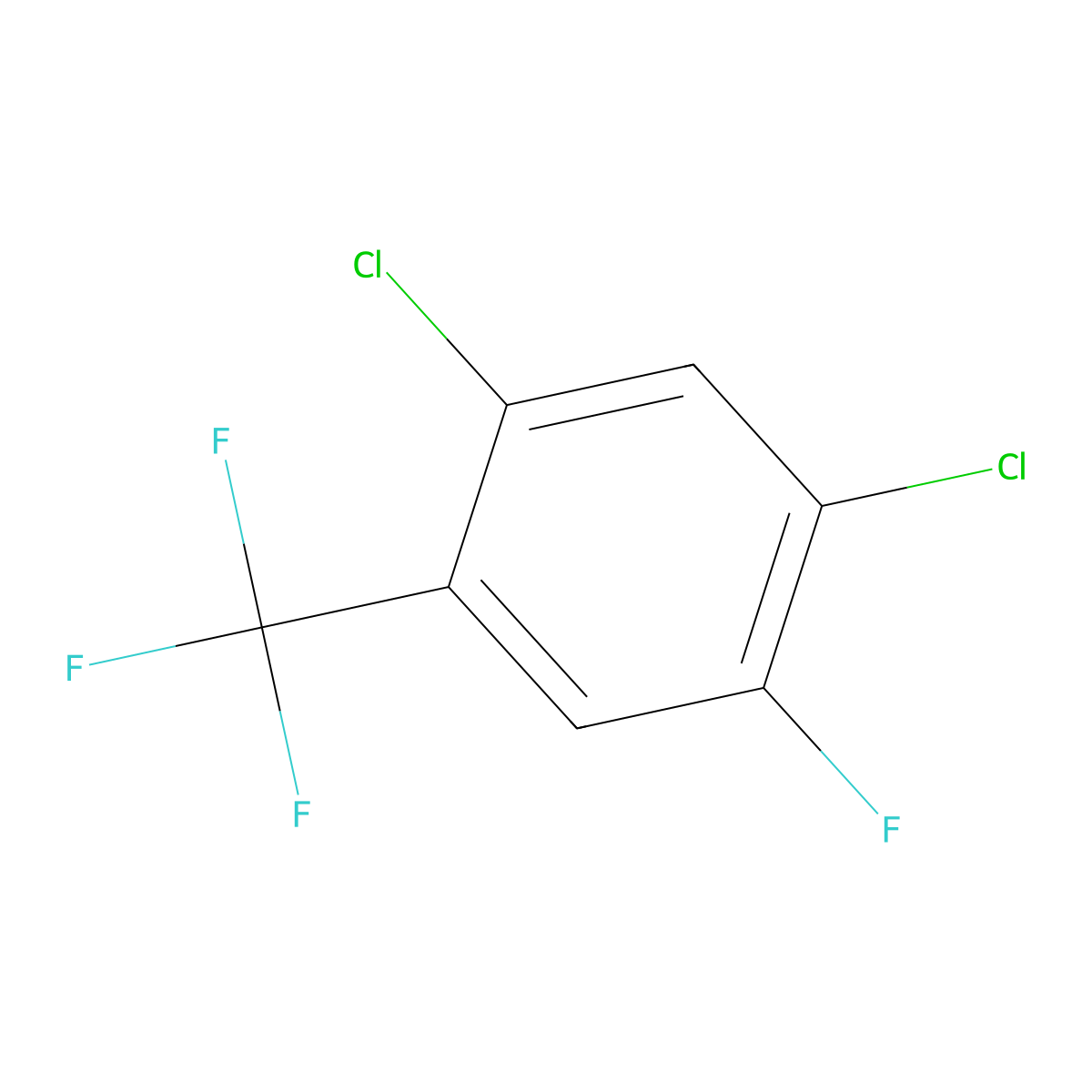1,5-Dichloro-2-fluoro-4-(trifluoromethyl)benzene molecular structure, CAS 112290-01-4