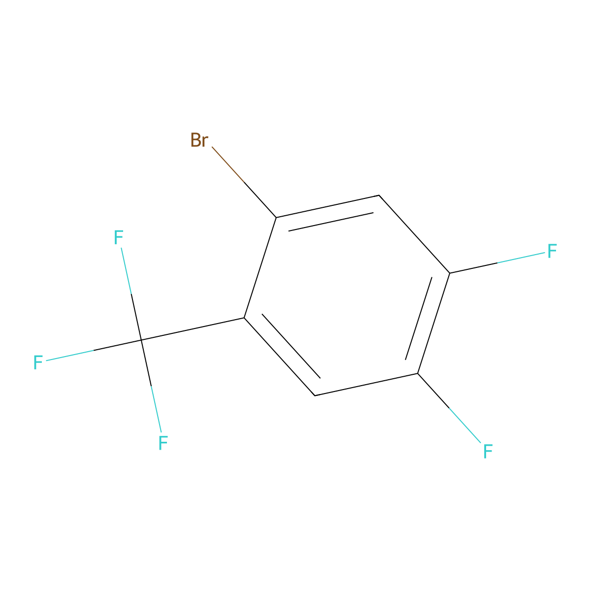 Benzene, 1-bromo-4,5-difluoro-2-(trifluoromethyl)- molecular structure, CAS 112290-04-7