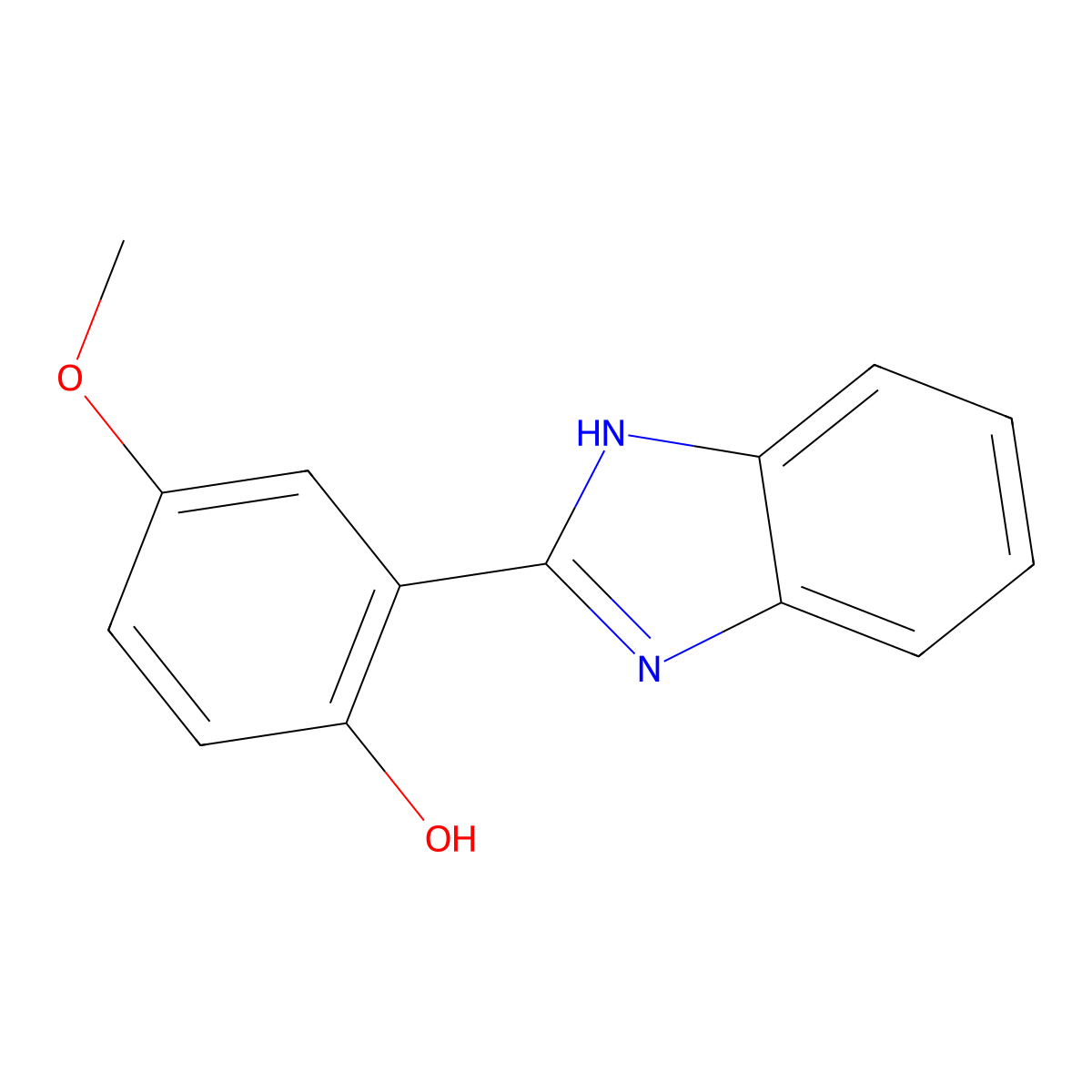 Phenol, 2-(1H-benzimidazol-2-yl)-4-methoxy- molecular structure, CAS 112291-46-0