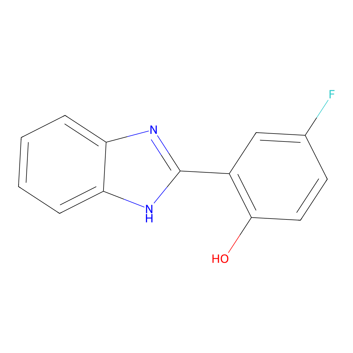 Phenol, 2-(1H-benzimidazol-2-yl)-4-fluoro- molecular structure, CAS 112291-47-1