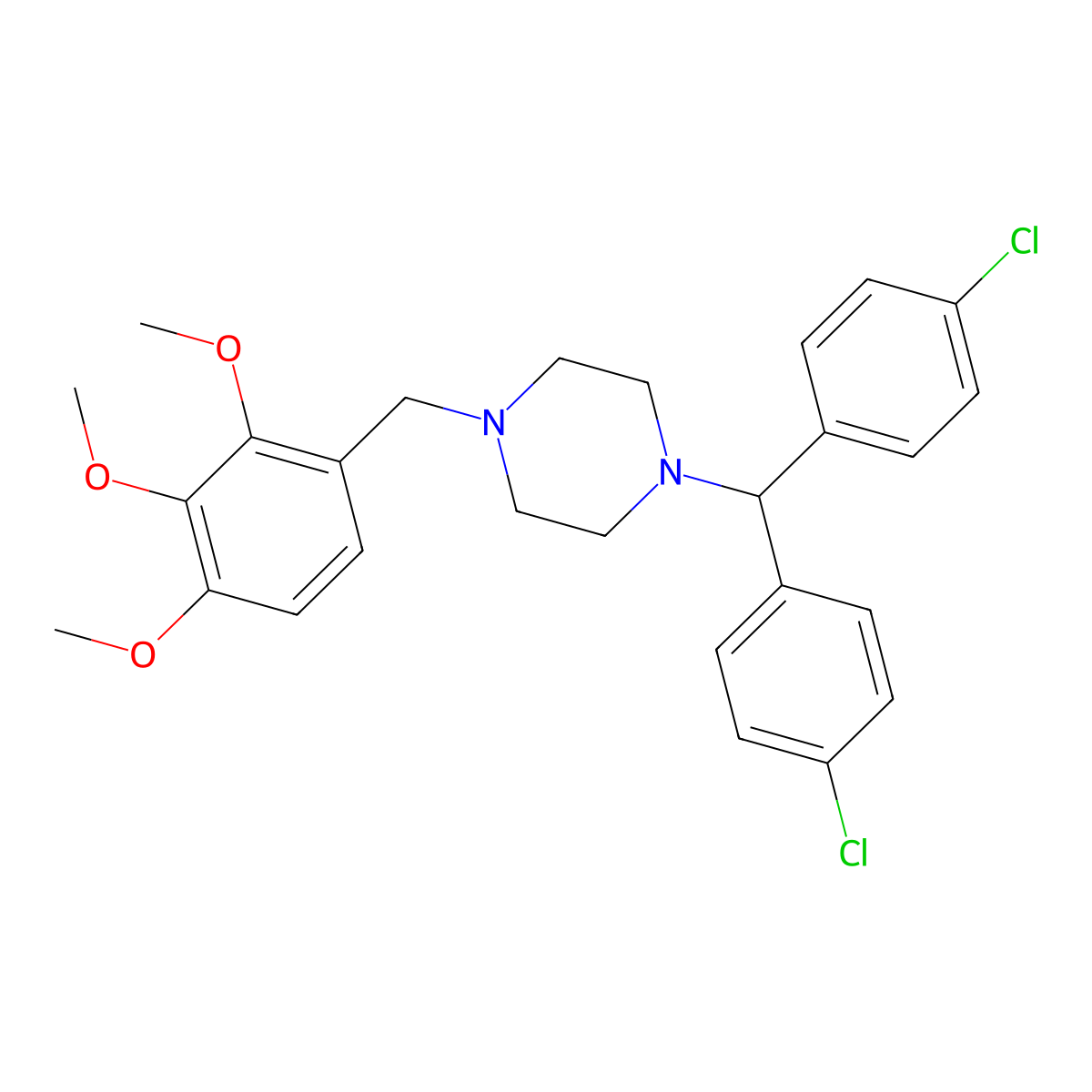 1--4-(2,3,4-Trimethoxybenzyl)piperazine dihydrochloride hydrate molecular structure, CAS 112292-05-4