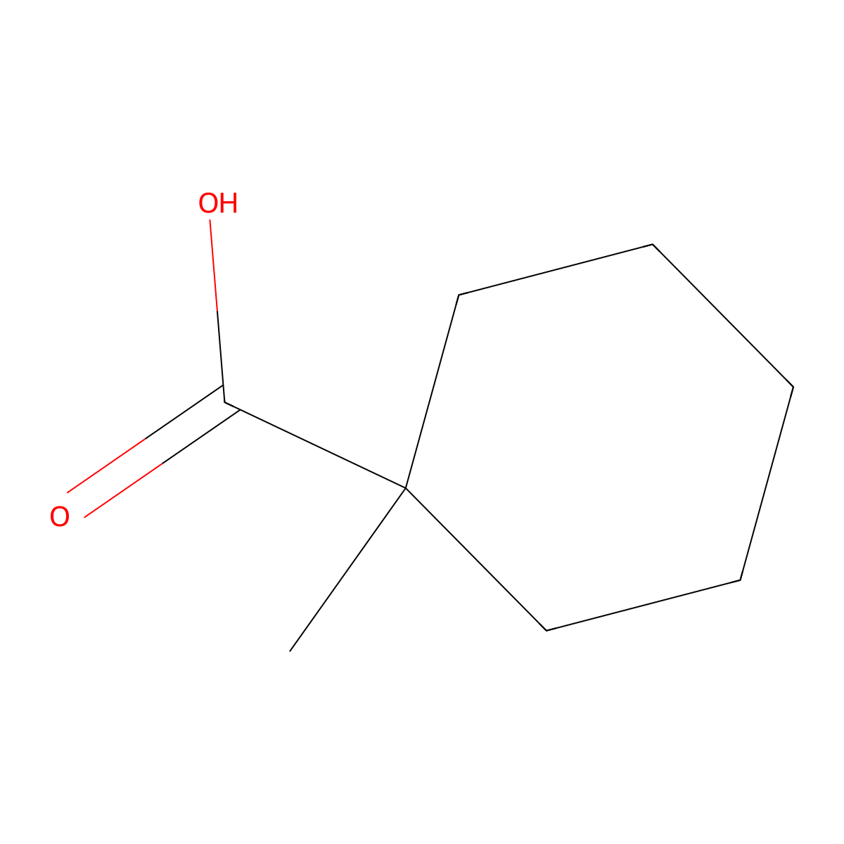 1-Methylcyclohexanecarboxylic acid molecular structure, CAS 1123-25-7