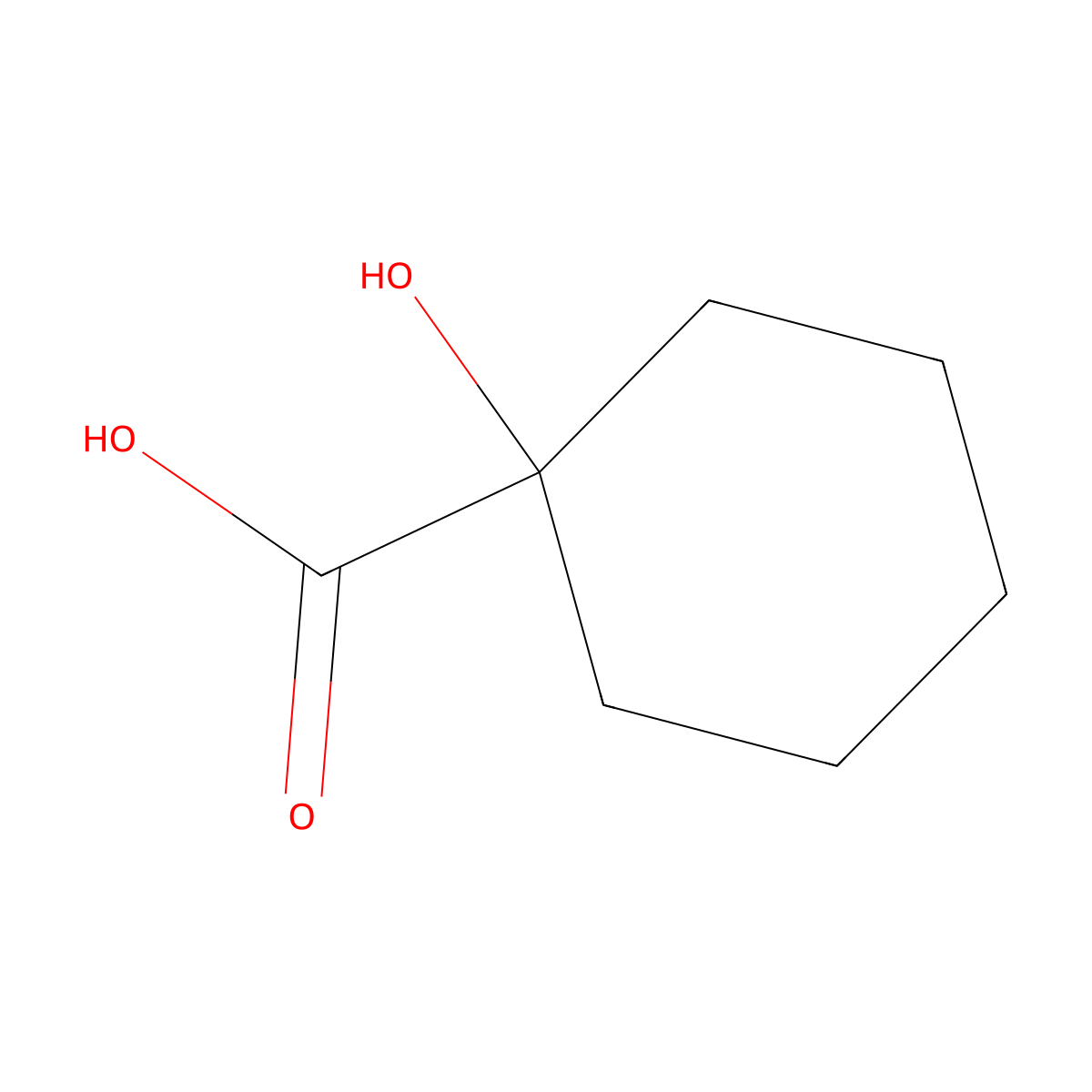 1-Hydroxycyclohexanecarboxylic acid molecular structure, CAS 1123-28-0