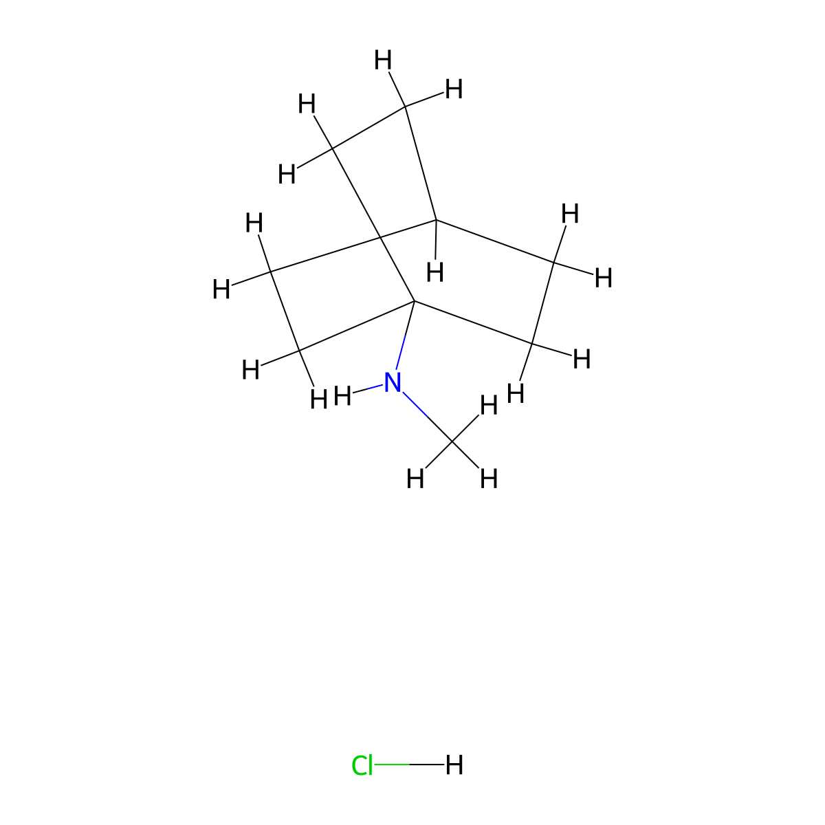 N-methylbicyclo[2.2.2]octan-1-amine hydrochloride molecular structure, CAS 1123-31-5