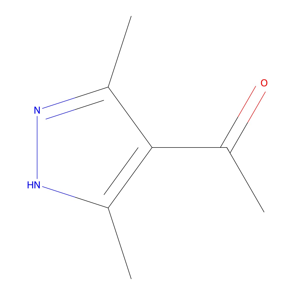 1-(3,5-dimethyl-1H-pyrazol-4-yl)ethanone molecular structure, CAS 1123-48-4