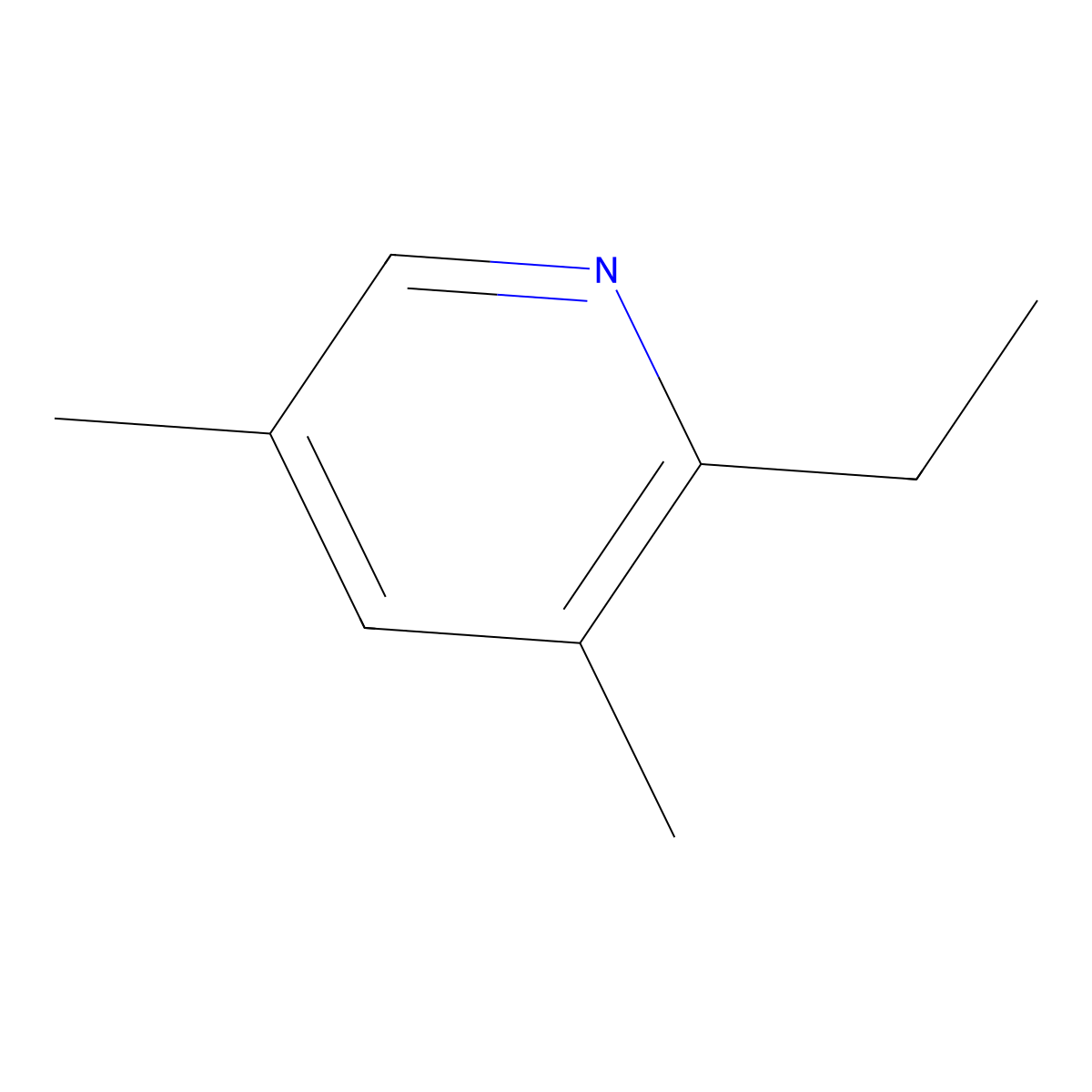 2-Ethyl-3,5-dimethylpyridine molecular structure, CAS 1123-96-2