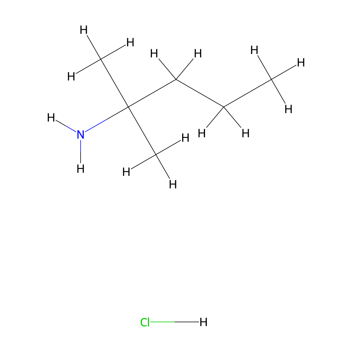2-Methylpentan-2-amine hydrochloride molecular structure, CAS 112306-54-4