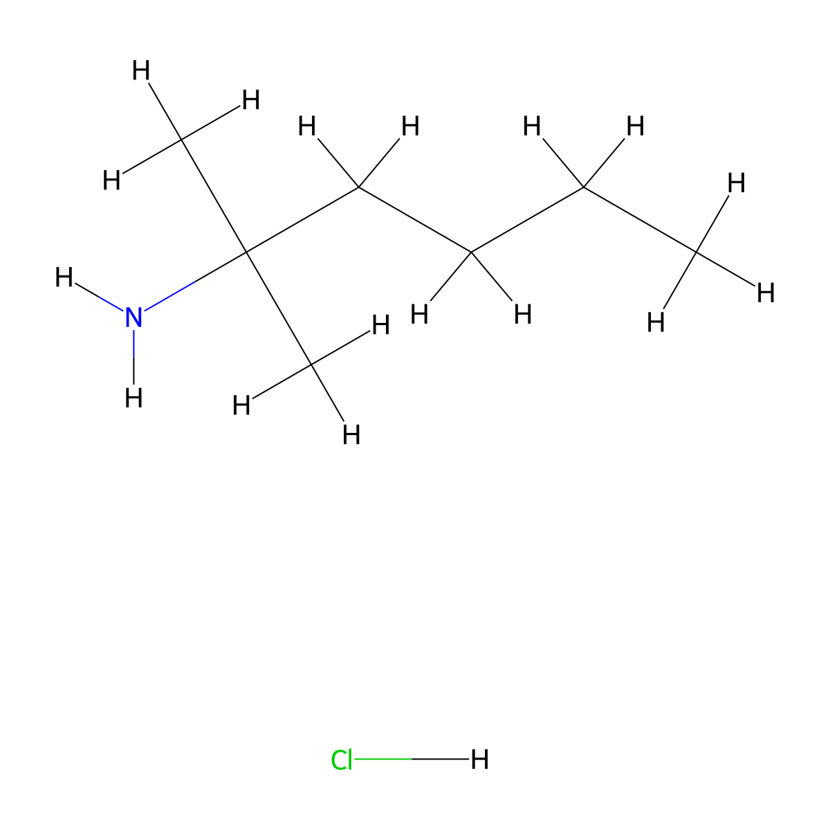 2-Methylhexan-2-aminehydrochloride molecular structure, CAS 112306-55-5