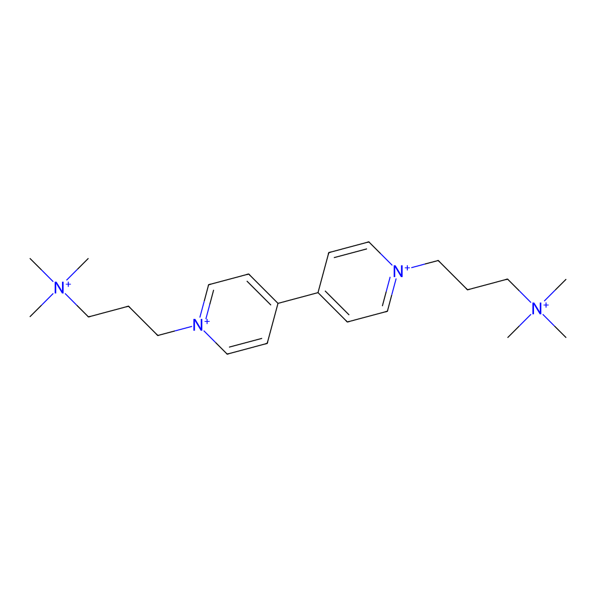 1,1'-Bis[3-(trimethylazaniumyl)propyl]-4,4'-bipyridin-1-ium molecular structure, CAS 112307-44-5
