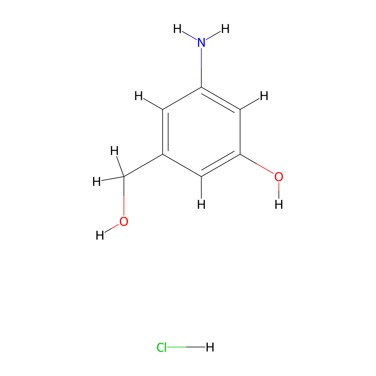 3-Amino-5-(hydroxymethyl)phenol hydrochloride molecular structure, CAS 112307-70-7
