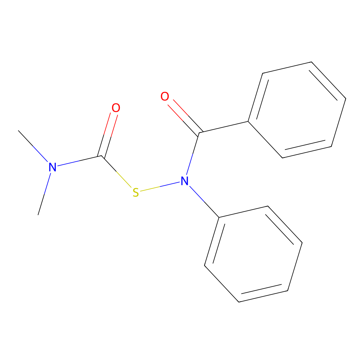 N-[(dimethylcarbamoyl)sulfanyl]-N-phenylbenzamide molecular structure, CAS 112308-00-6