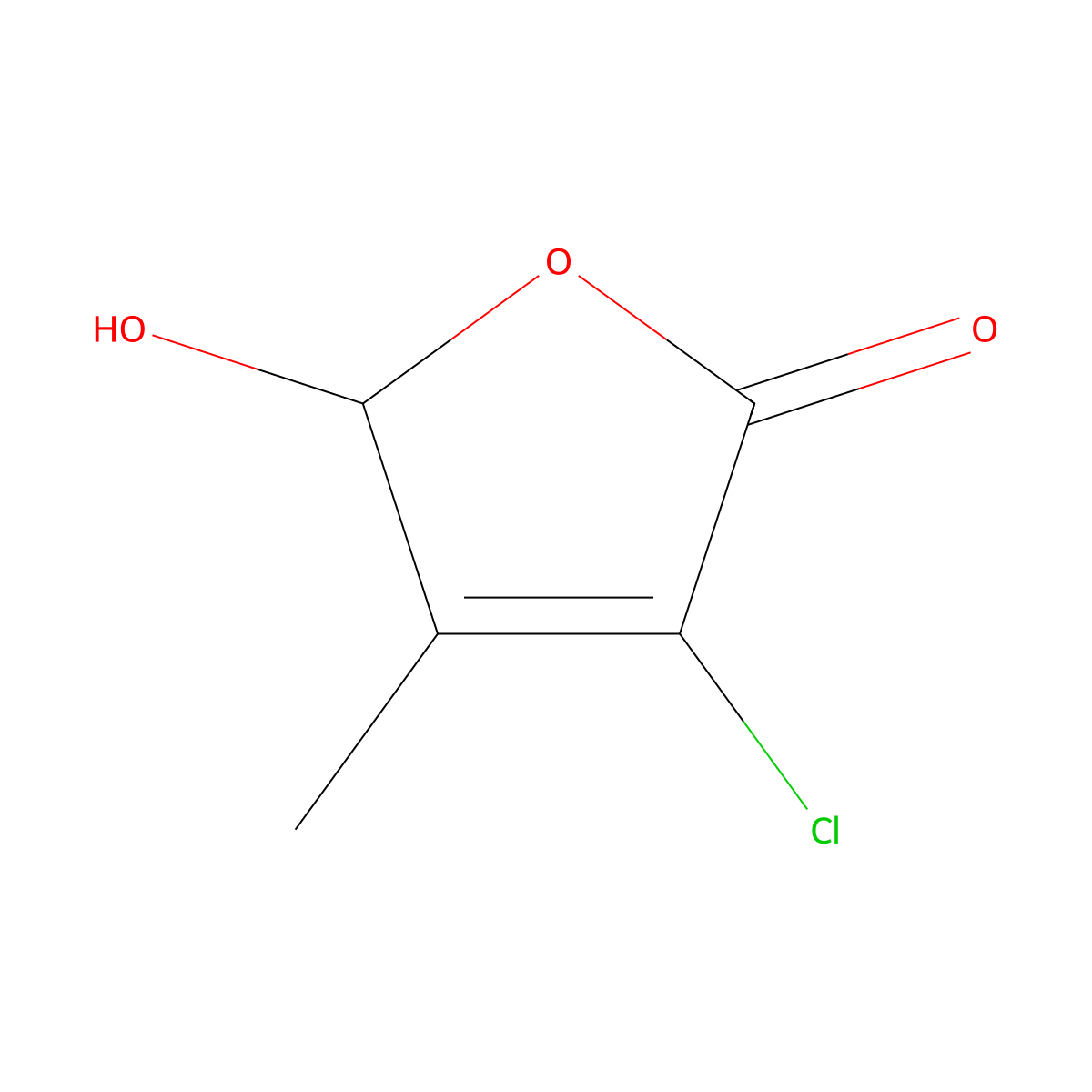 3-Chloro-5-hydroxy-4-methyl-2(5H)-furanone molecular structure, CAS 112309-61-2
