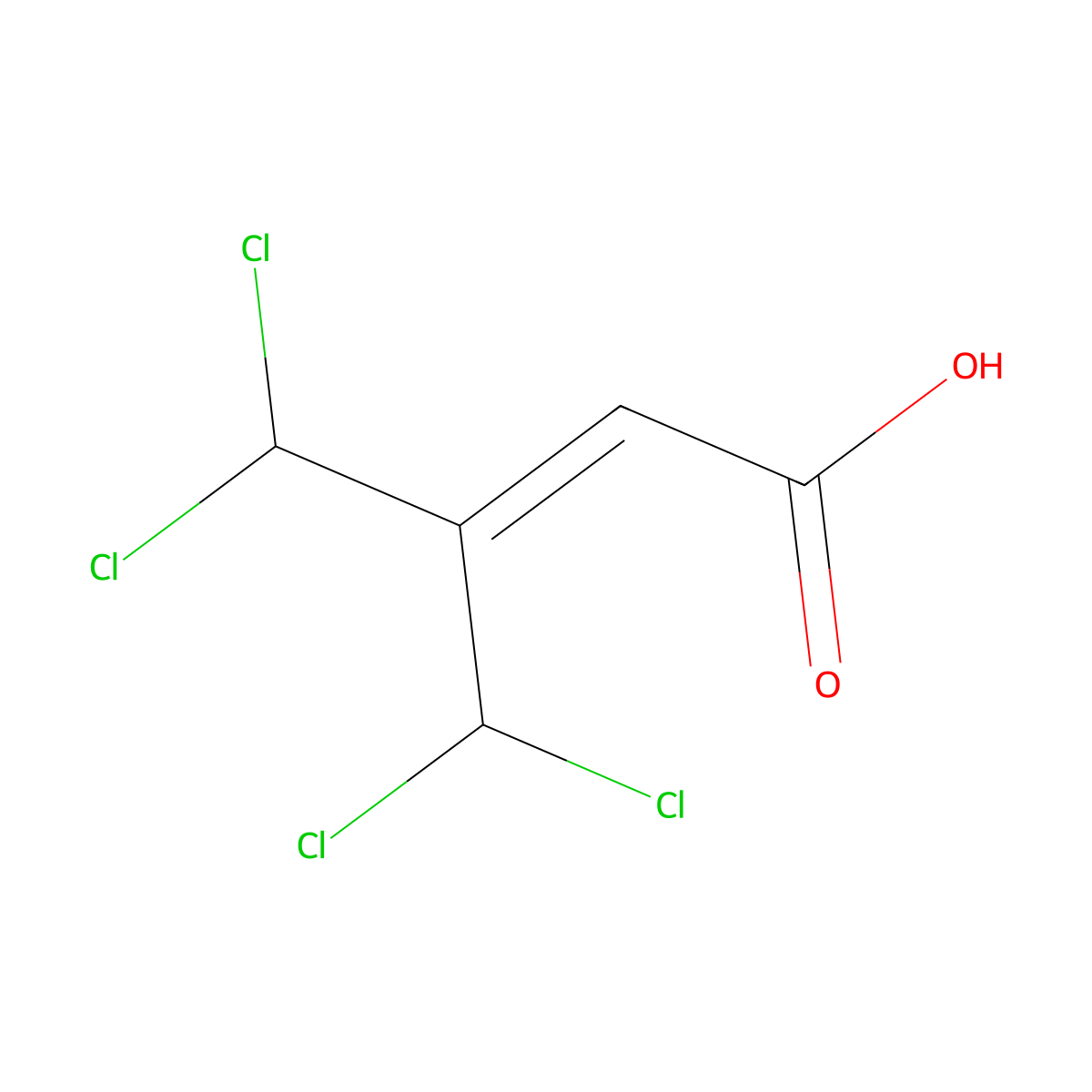 2-Butenoic acid, 4,4-dichloro-3-(dichloromethyl)- molecular structure, CAS 112309-62-3