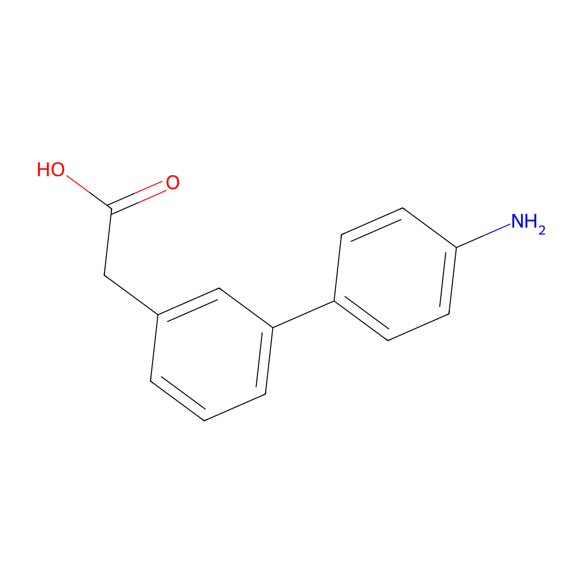 (4'-Amino-biphenyl-3-yl)-acetic acid molecular structure, CAS 1123169-03-8
