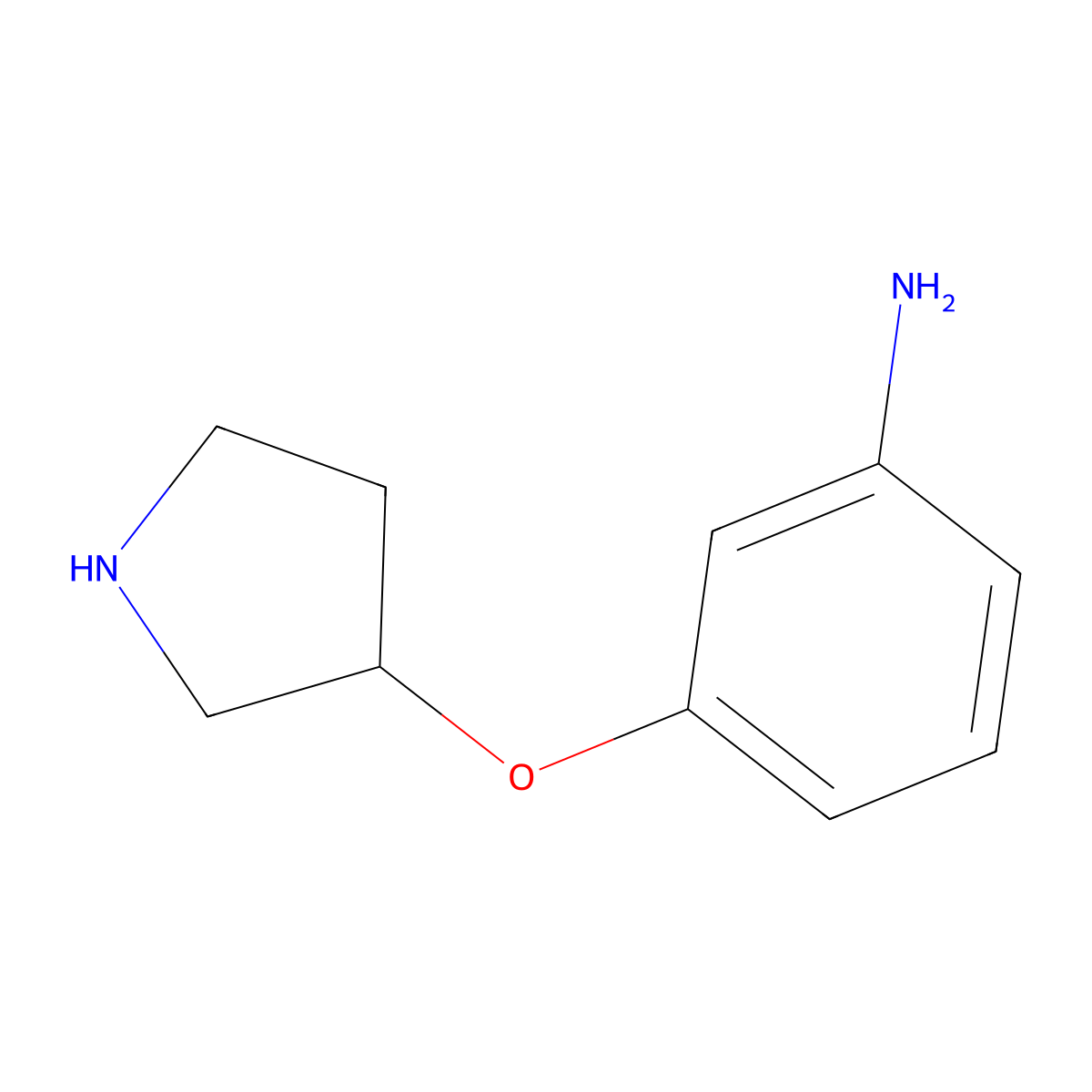 3-(Pyrrolidin-3-yloxy)aniline molecular structure, CAS 1123169-07-2