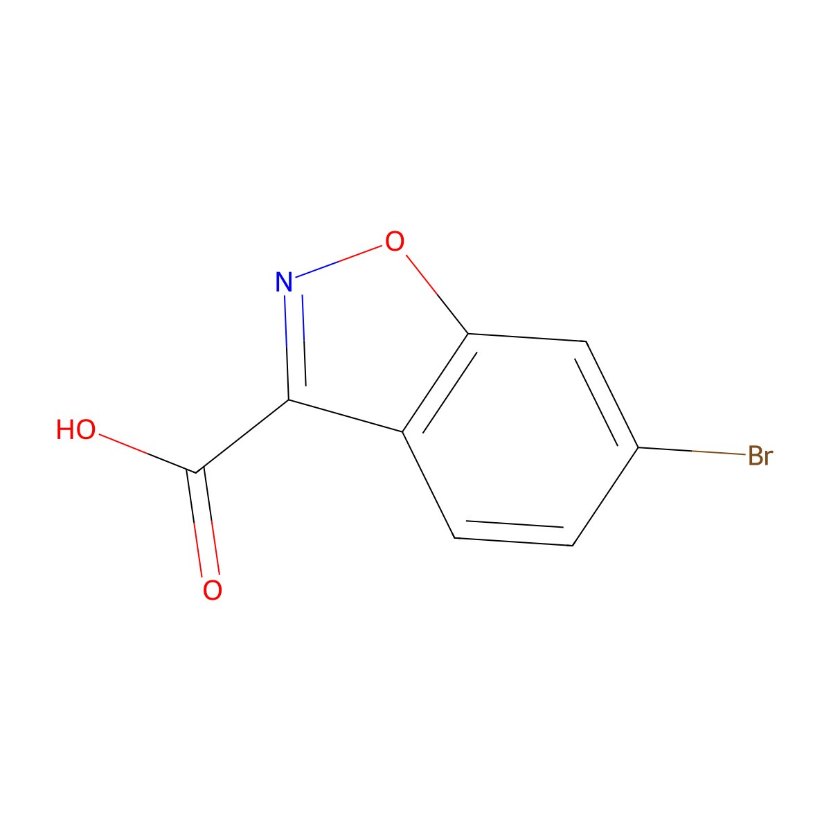 6-Bromo-1,2-benzoxazole-3-carboxylic acid molecular structure, CAS 1123169-17-4