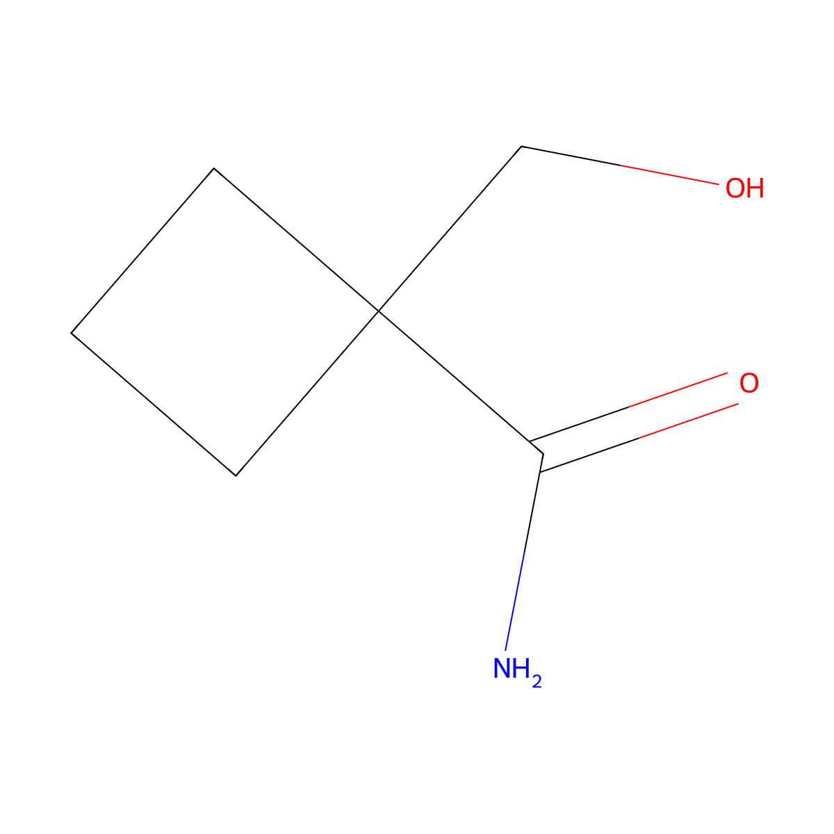 1-(Hydroxymethyl)cyclobutanecarboxamide molecular structure, CAS 1123169-19-6