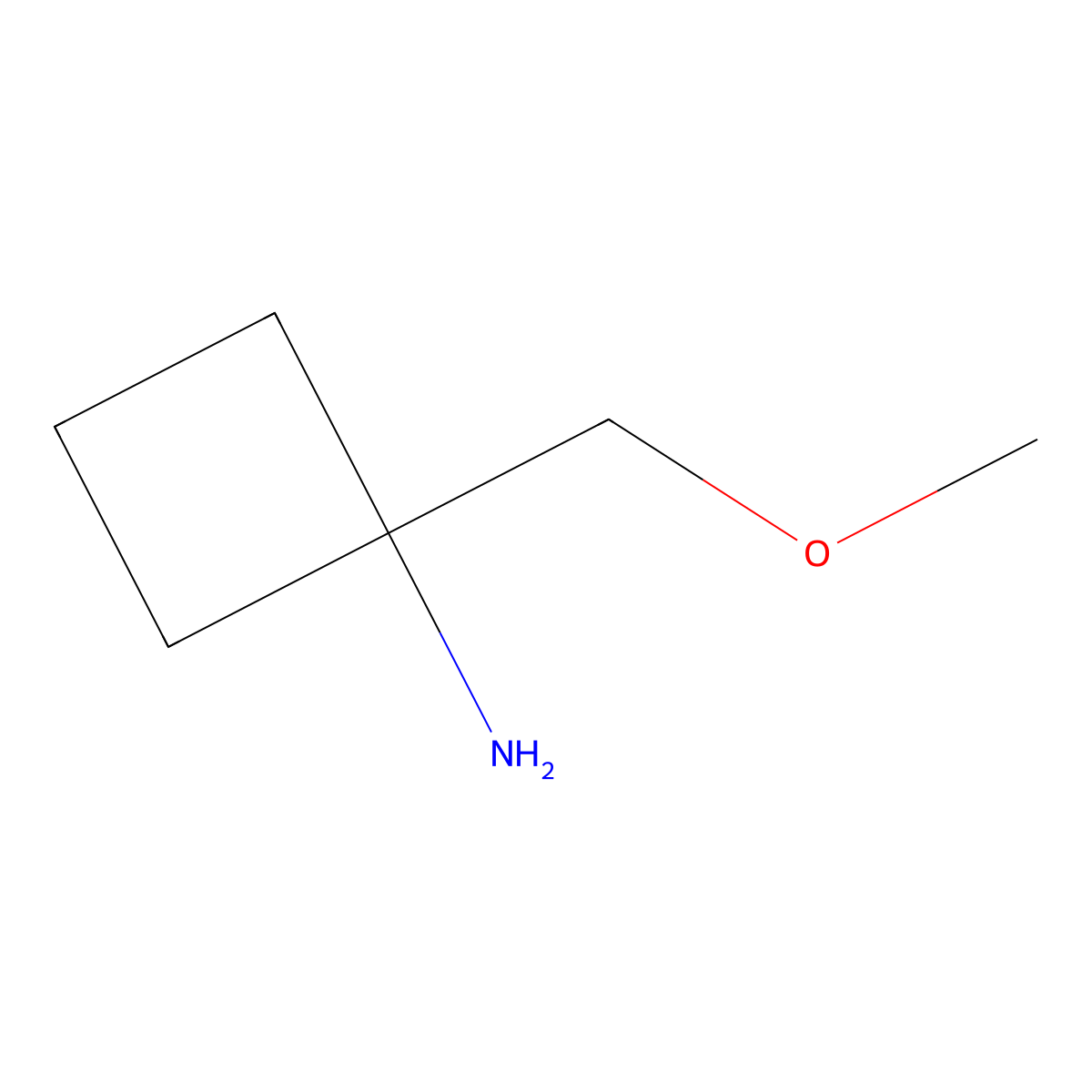 1-(Methoxymethyl)cyclobutan-1-amine molecular structure, CAS 1123169-20-9