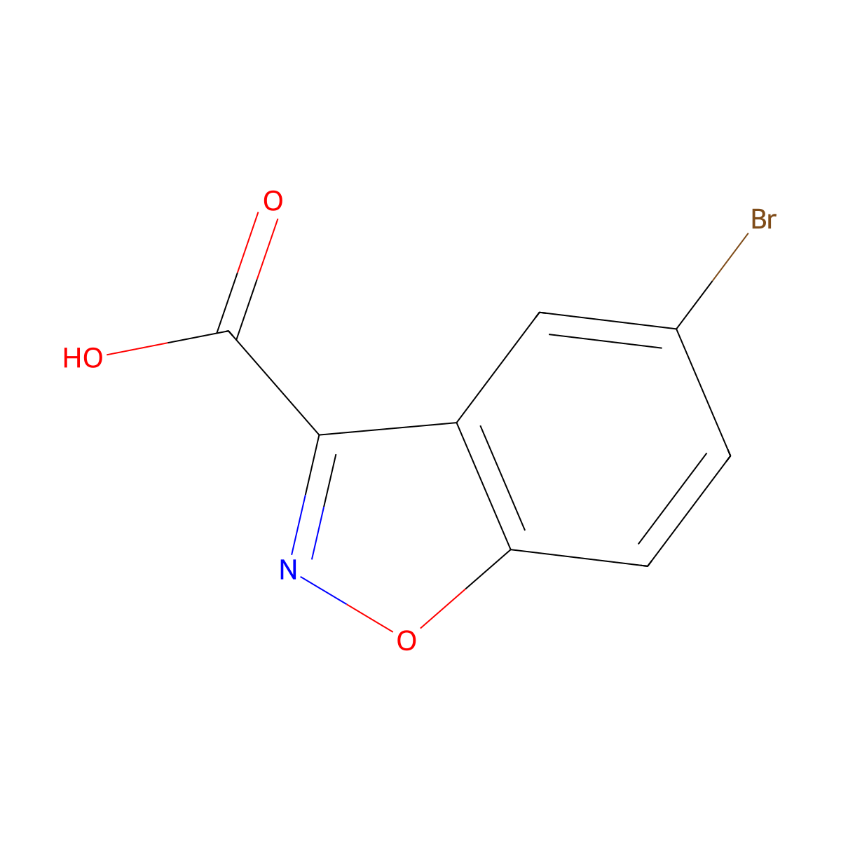 5-Bromo-1,2-benzoxazole-3-carboxylic acid molecular structure, CAS 1123169-28-7
