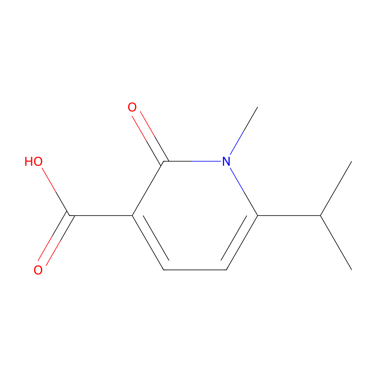 6-Isopropyl-1-methyl-2-oxo-1,2-dihydro-3-pyridinecarboxylic acid molecular structure, CAS 1123169-36-7