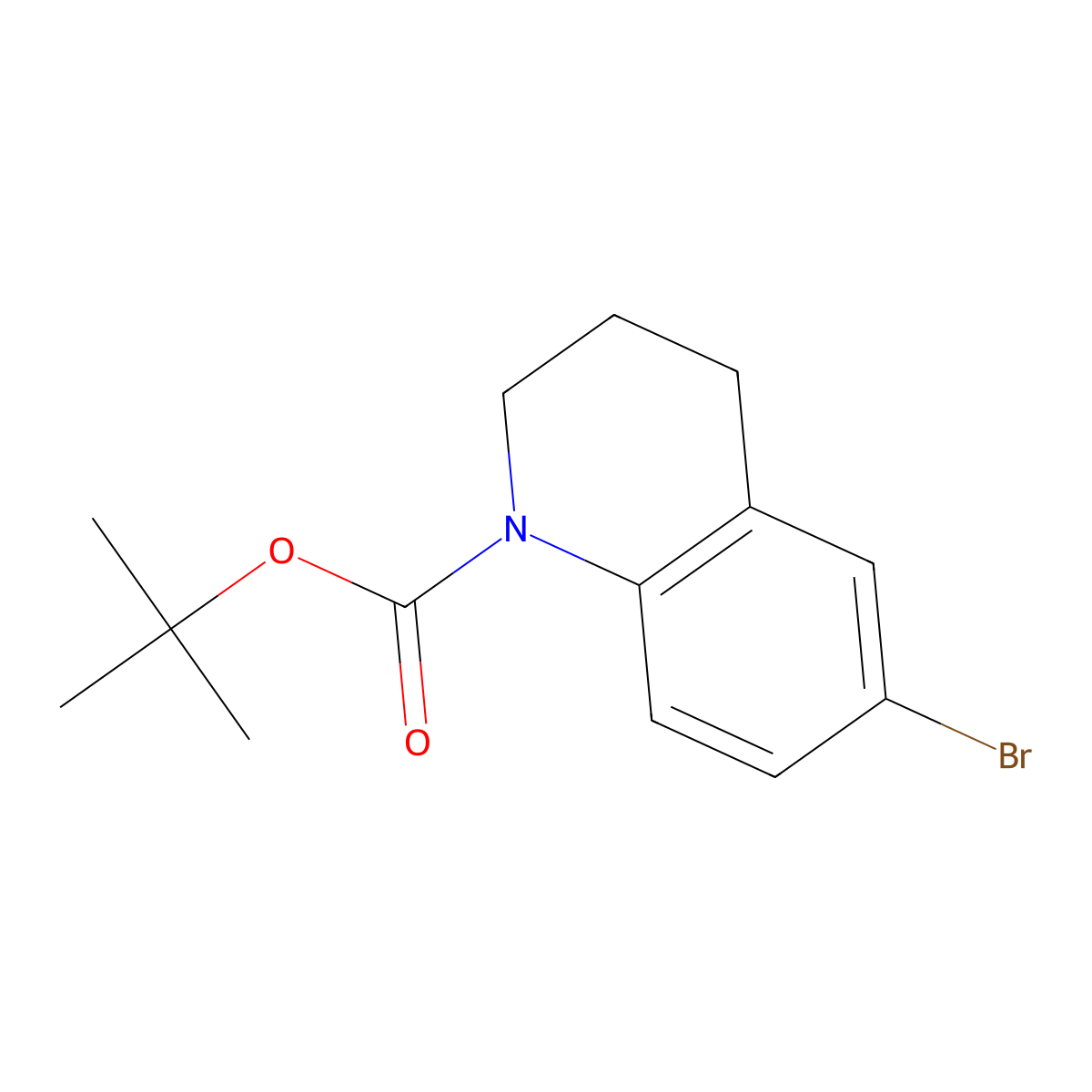 1,1-Dimethylethyl 6-bromo-3,4-dihydro-1(2H)-quinolinecarboxylate molecular structure, CAS 1123169-45-8