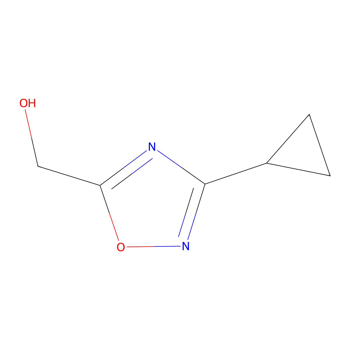 (3-Cyclopropyl-1,2,4-oxadiazol-5-YL)methanol molecular structure, CAS 1123169-46-9