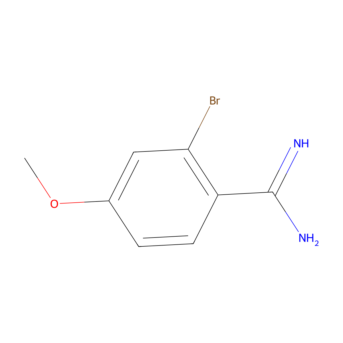 2-Bromo-4-methoxy-benzamidine molecular structure, CAS 1123169-47-0