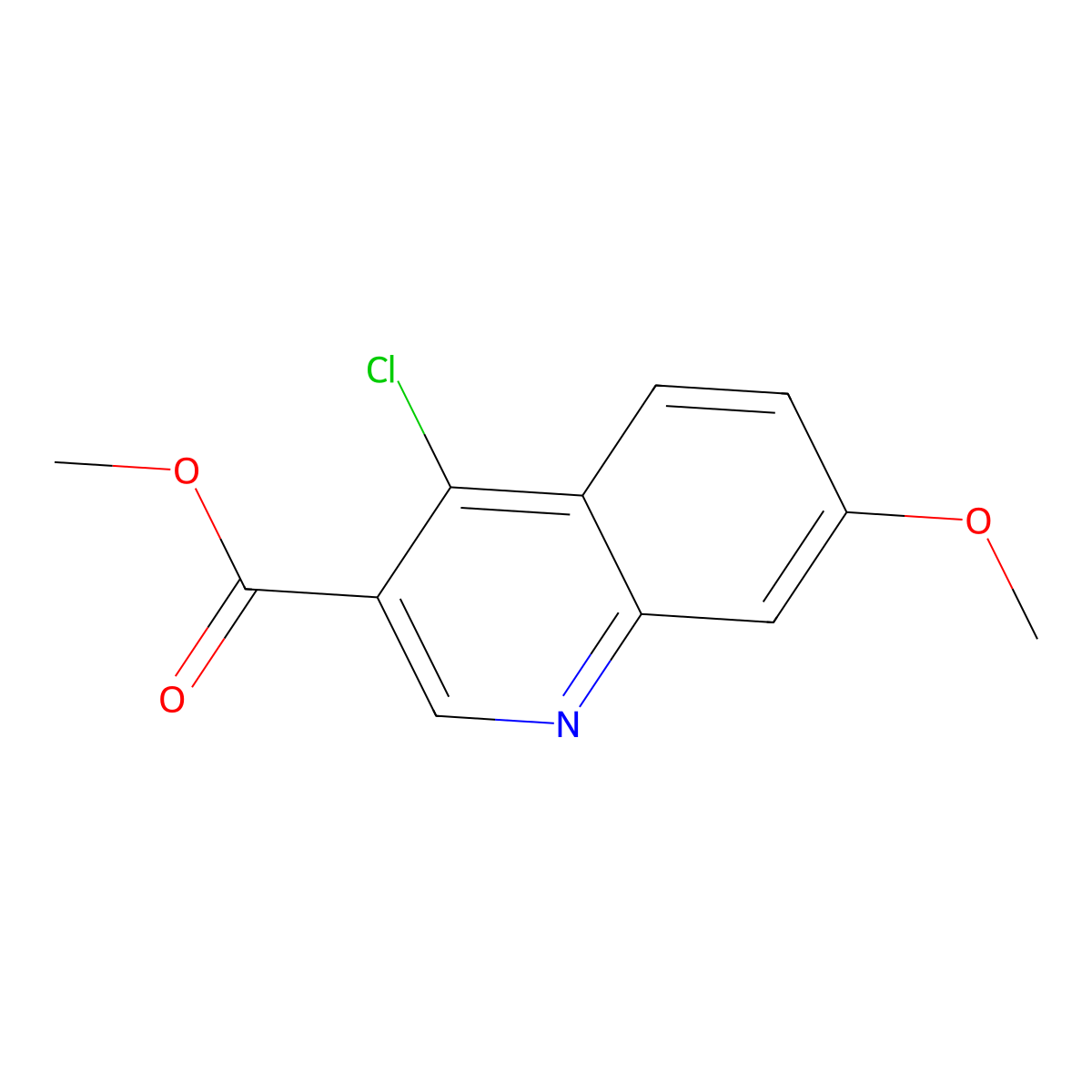 Methyl 4-chloro-7-methoxyquinoline-3-carboxylate molecular structure, CAS 1123169-50-5