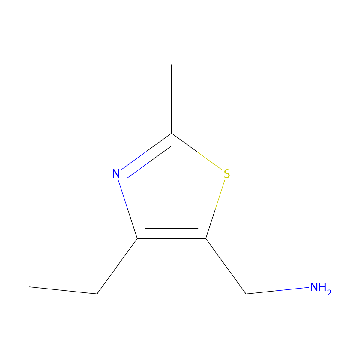 1-(4-Ethyl-2-methyl-1,3-thiazol-5-YL)methanamine molecular structure, CAS 1123169-53-8