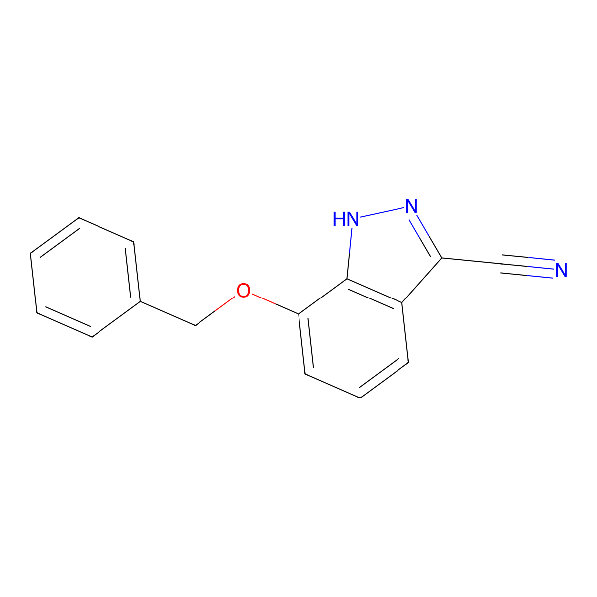 7-(Benzyloxy)-1H-indazole-3-carbonitrile molecular structure, CAS 1123169-54-9